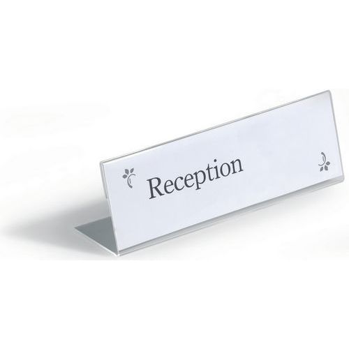 Durable - Porte-noms de table Acrylique L - 52x100 mm - Lot de 10 - Clair et Robuste