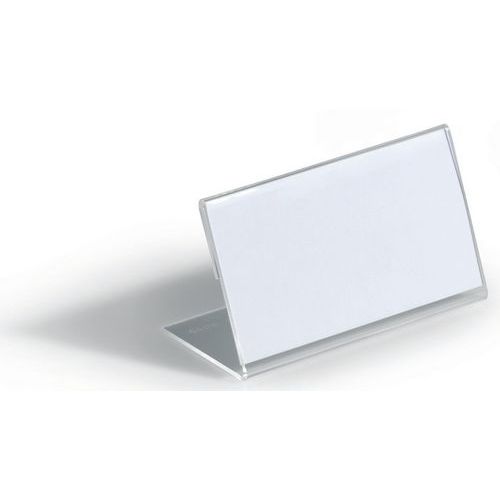 Durable - Porte-noms de table Acrylique L - 210x61 mm - Lot de 10 - Clair et Stable