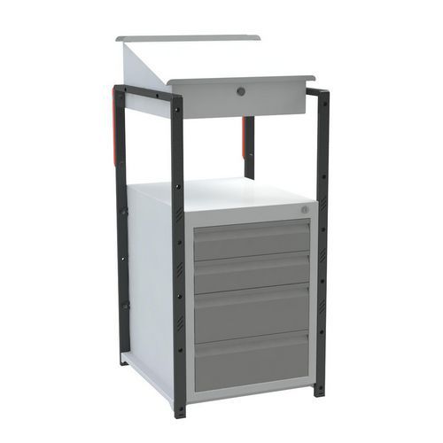 Pupitre Fimm Atelier Bloc 4 Tiroirs 4 Patins Caoutchouc