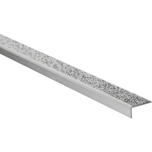 Wattelez - Nez de marche cornière Proople Aluminium Gris Clair 3000mm - Antidérapant Norme NF P98-351
