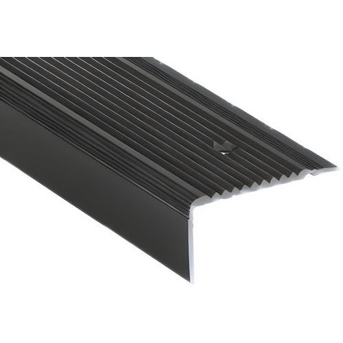 Wattelez - Nez de marche cornière rénovation Aluminium Noir 1,5m - Antidérapant Intérieur/Extérieur