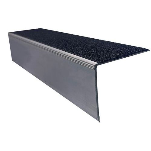 Wattelez - Nez de marche cornière antidérapant Aluminium Noir - 3000mm - Intérieur/Extérieur - Accessibilité