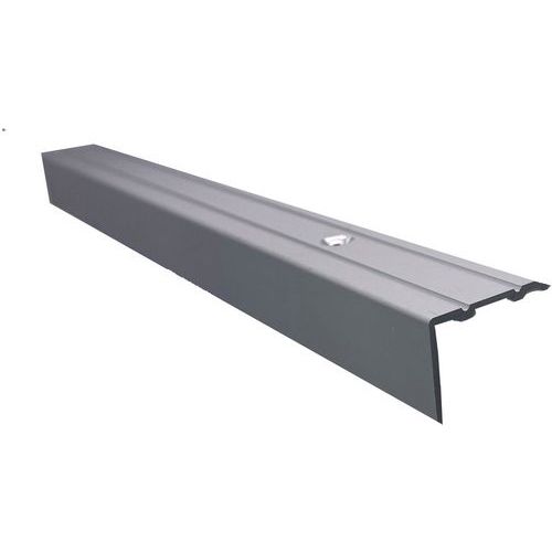 Wattelez - Nez de marche cornière équerre Aluminium Argent - 3000mm - Antidérapant Intérieur/Extérieur