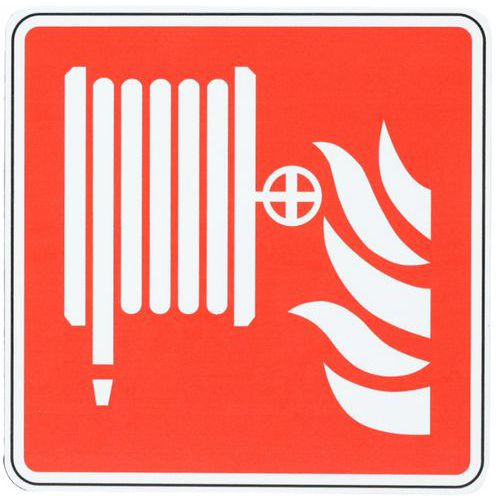 Manutan Expert - Panneau Robinet Incendie Armé Adhésif - 120x120mm - Signalétique Sécurité ISO 7010