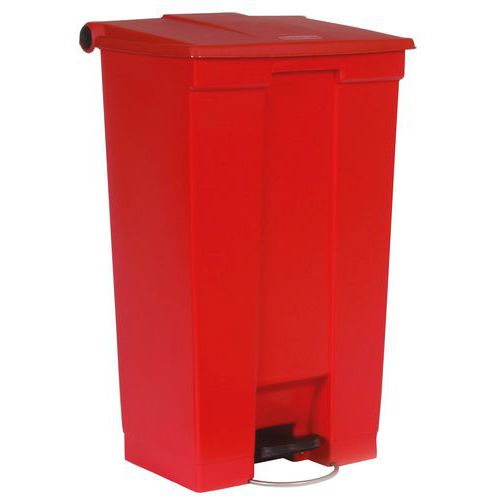 Rubbermaid - Poubelle à pédale Classique Rouge - 87L - Gestion des déchets pratique et hygiénique