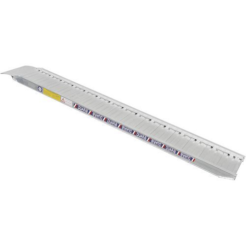Duarib - Rampe Aluminium avec Rebors 250cm - Pour Matériels Pneumatiques et Chenilles - Charge Robuste