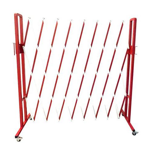 Viso - Barrière de sécurité extensible 3m Rouge/blanc - Acier Robuste - Idéale Voirie