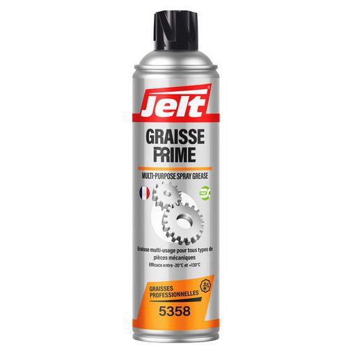 Jelt - Graisse multiusages Aérosol - 400ml - Complexe lithium NLGI 2 - Résiste -20°C à 130°C