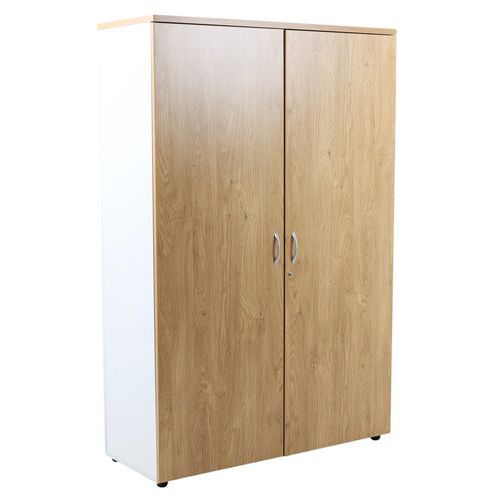 Armoire Quatuor 2 Portes Battantes 120x180 Chêne/blanc