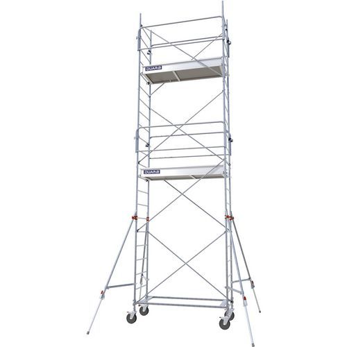 Duarib - Échafaudage Altitude AC200 Acier - Hauteur Travail 7.1m - Charge Max 190kg - 2 Niveaux - Roues 200mm