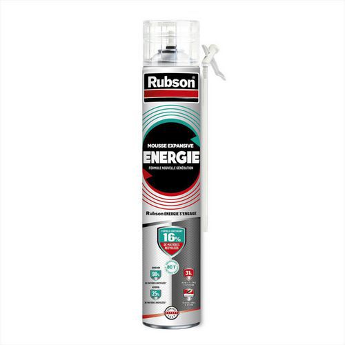 Rubson - Mousse Expansive Energie Aérosol 750ml Gris Clair - Isolation et Étanchéité