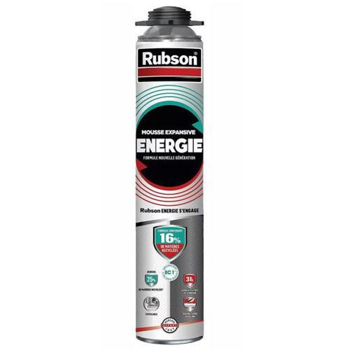 Rubson - Mousse Expansive Energie Pistolable 750ml Blanc - Isolation et Étanchéité