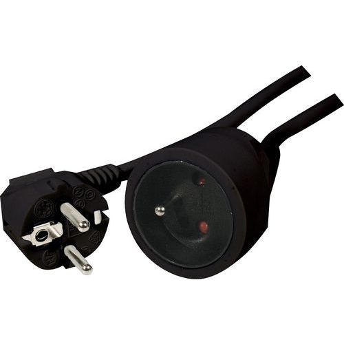 Rallonge secteur tripolaire Noir 5m - Haute puissance 3.68W - Idéal pour tous vos appareils