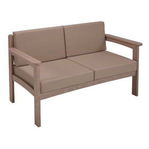 Canapé 2 Places Autize Structure Taupe Pvc Terre