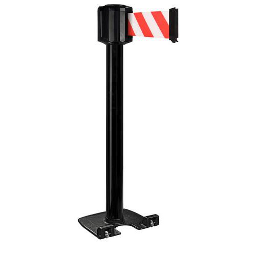 Poteau Extérieur Noir À Sangle 10mx10cm - Rouge/blanc