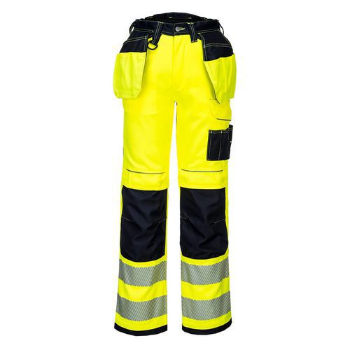 Pantalon De Travail Pw3 Stretch Holster Haute-visibilité Noir/jaune 28