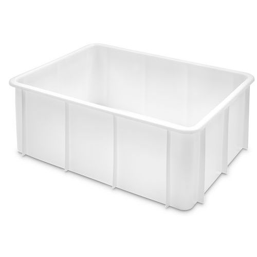 Gilac - Bac renforcé grand volume empilable 120L Blanc - Plastique alimentaire - Ajouré - 800x600x330mm