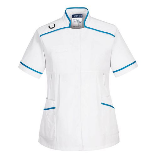 Tunique De Maternité Médicale Lw22 Blanc/bleu M