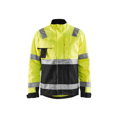 Veste Haute Visibilité Jaune Fluo Noir