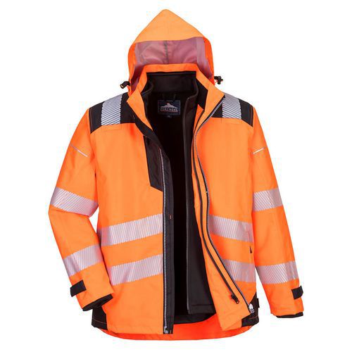 Blouson Pw3 3-en-1 Haute Visibilité Pw36 Noir/orange Xxxl