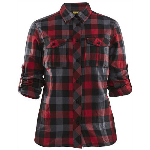 Chemise De Travail En Flanelle Pour Femme En Rouge Noir