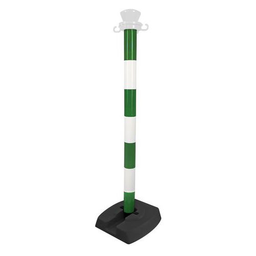 Viso - Poteau de balisage ABS pliable Vert/blanc - 1000 mm - Manutention intérieur/extérieur - Recyclable