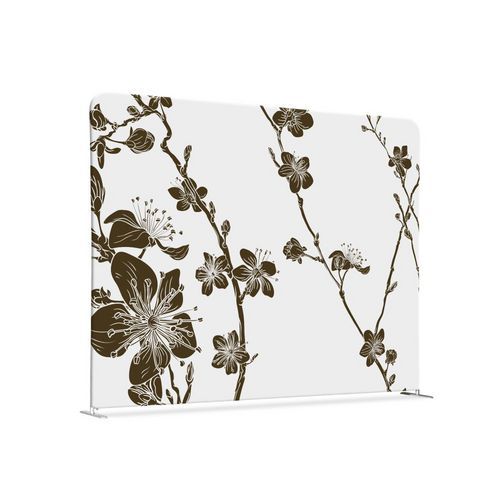 Cloison En Tissu 200-150 Double Fleurs De Cerisier Japonais Abstraites Brunes
