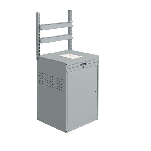 Armoire Avec 2 Rails Support Bacs à Bec - Gris Clair