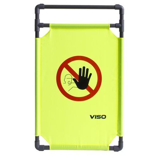 Viso - Barrière d'intervention PVC Jaune - Panneau Logo Entrée Interdite - Hauteur 1000mm - Sécurité Voirie