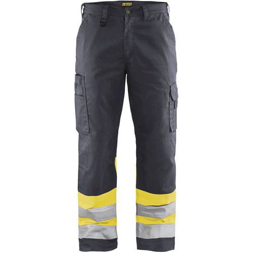 Pantalon Avec Stretch Gris Jaune