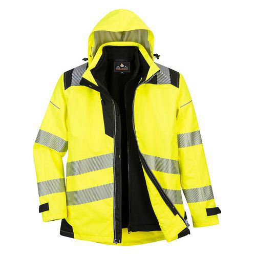 Blouson Pw3 3-en-1 Haute Visibilité Pw36 Noir/jaune 4xl