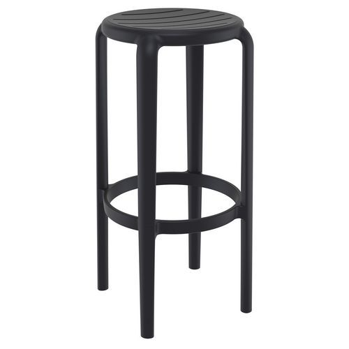 Tabouret Extérieur - Polypropylène - Noir - H75 - Tom Bar