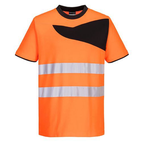 T-shirt Haute Visibilité Pw2 Noir/orange Xxl