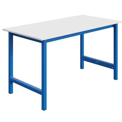 Sofame - Table d'atelier TPL plateau mélaminé bleu - 2000x750x819 mm - Charge 250 kg - Éco-responsable
