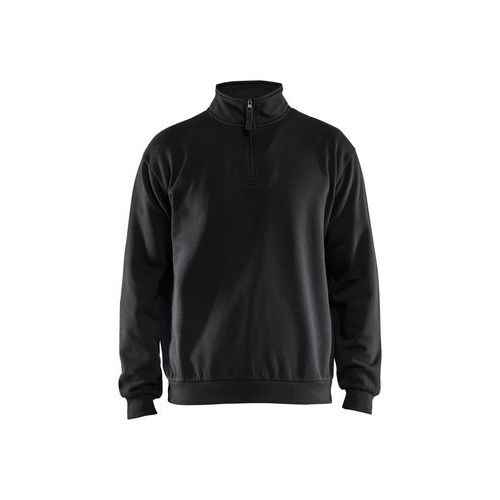 Sweat Col Zippé Noir