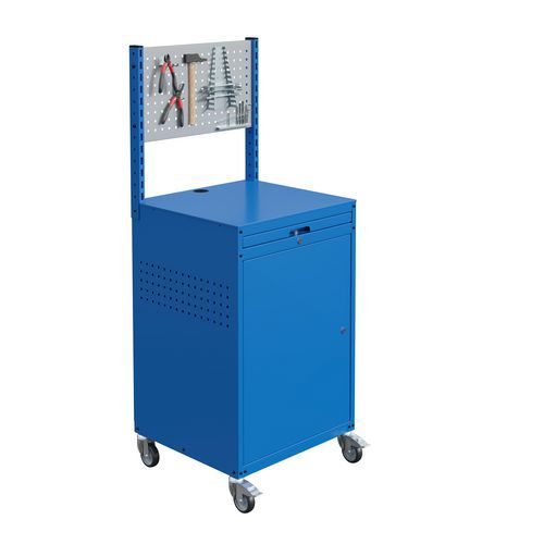 Armoire Mobile Avec Panneau Perforé - Bleu Clair