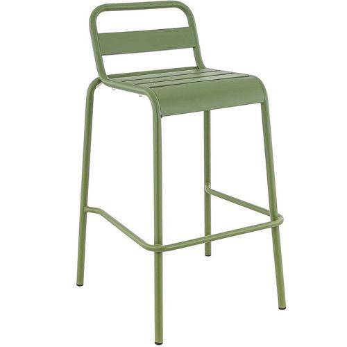 Tabouret Extérieur - Acier - Olive - H75 - Bastille Bst