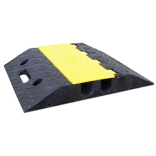 Viso - Protège câbles modulaire 2 canaux Ø35 mm - Noir/jaune - Charge 20t - Éco-responsable