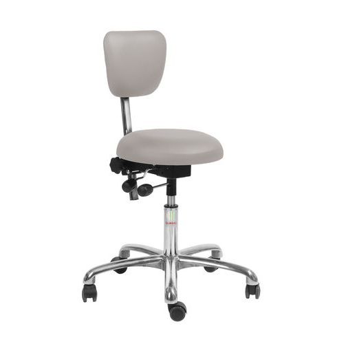 Chaise Oxford Imitation Cuir - Gris - 58 Cm