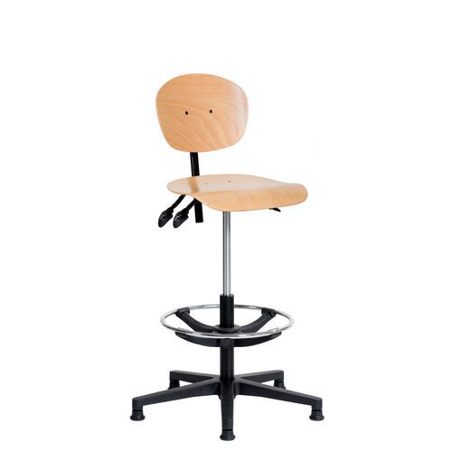 Siège Natur Haut Sur Patins Réglable Aluminium Repose Pieds