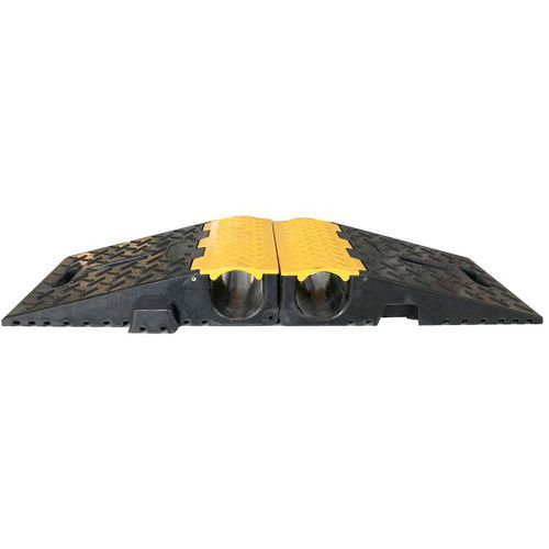 Viso - Passe câbles pliant 2 canaux Ø 80 mm - Noir/jaune - Charge 40t - Éco-responsable