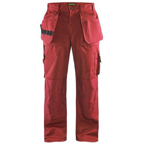 Pantalon De Travail Artisan à Poches Flottantes Rouge D116