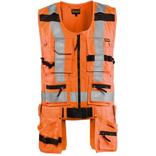 Gilet De Sécurité Porte-outils Haute Visibilité En Orange