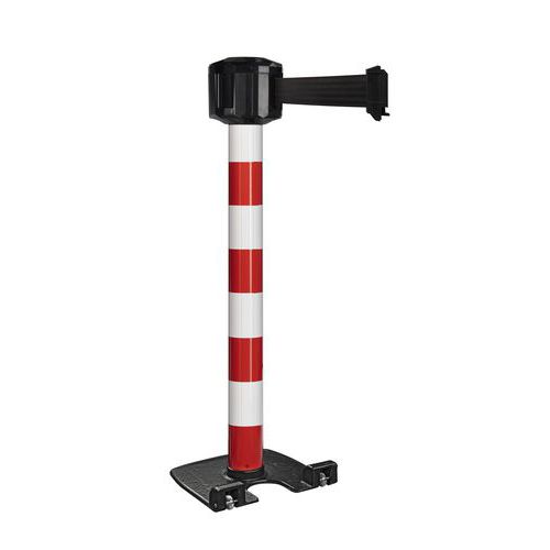 Poteau Extérieur Rouge/blanc À Sangle 10mx5cm - Noir