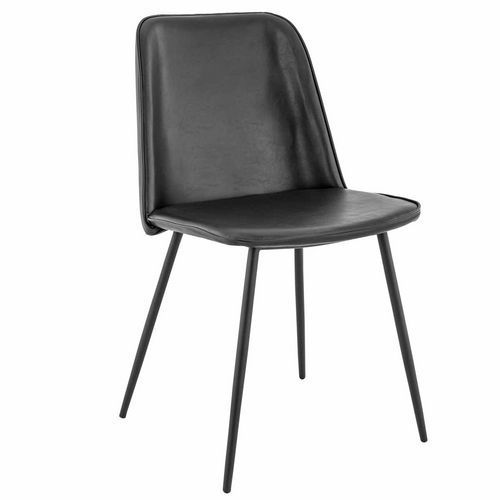 Chaise Intérieure - Métal - Simili - Noir - Alex