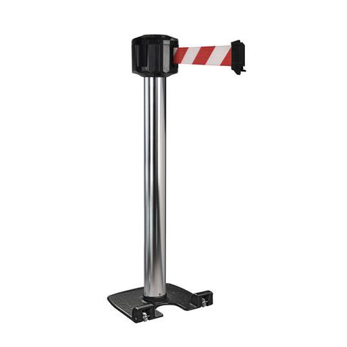 Poteau Extérieur Chromé À Sangle 10m - Rouge/blanc