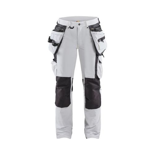 Pantalon De Travail Peintre Stretch 4d Femme Blanc/gris Foncé D20