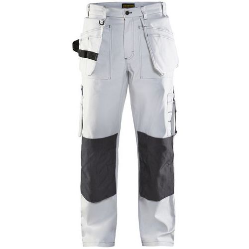 Pantalon De Travail Peintre à Poches Flottantes Blanc/gris Foncé C150