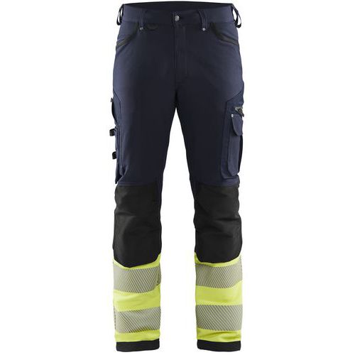 Pantalon Haute Visibilité Strech 4d Marine Jaune Fluo