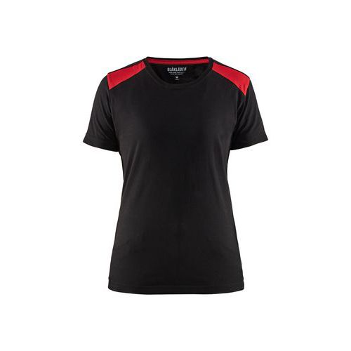 T-shirt De Travail Pour Femme Noir Et Rouge
